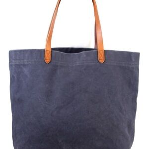 Madewell Gray Tote with Brown Accent